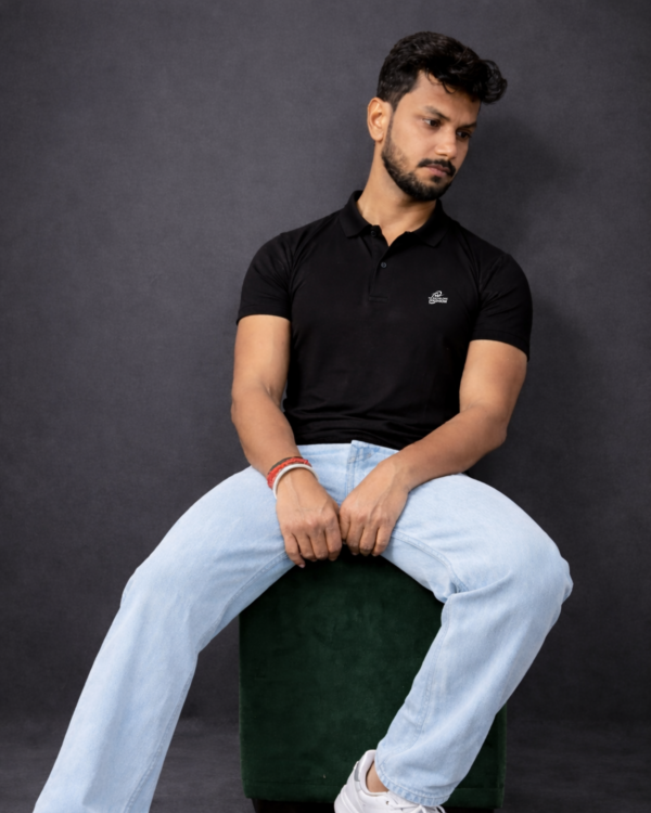 Men’s Solid Black Polo T-Shirt