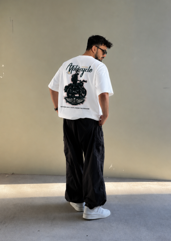 Oversized White  Printed T-Shirt for Men