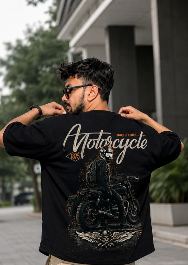 Oversized Black  Printed T-Shirt for Men